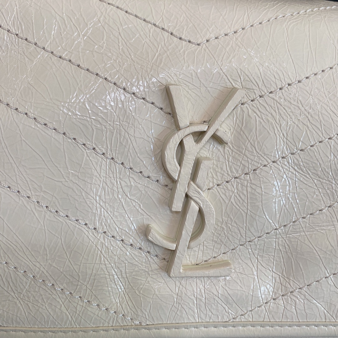 YSL NIKI MEDIUM IN VINTAGE LEATHER WHITE 11 X 7.8 X 3.3 INCHES - Image 7