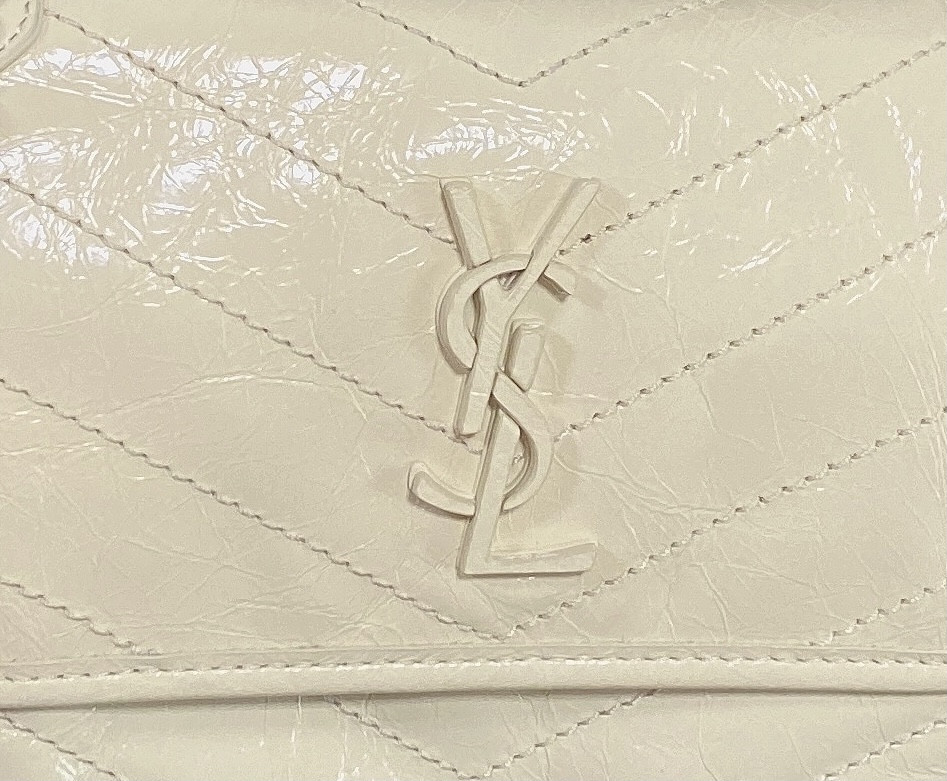 YSL NIKI BABY IN VINTAGE LEATHER BLANC VINTAGE 8.2 X 6 X 2.9 INCHES - Image 7