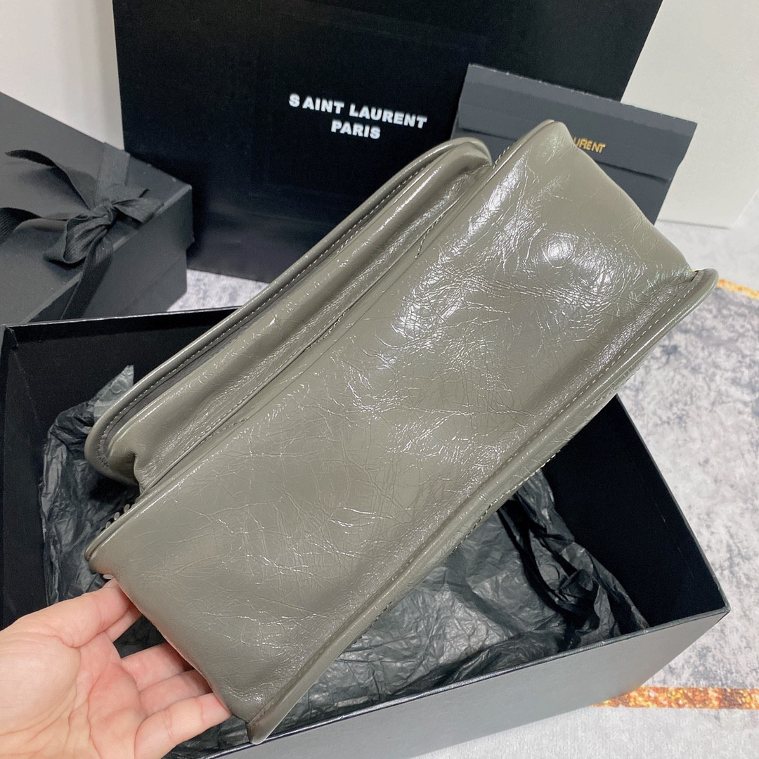 YSL NIKI MEDIUM IN VINTAGE LEATHER STORM 11 X 7.8 X 3.3 INCHES - Image 6