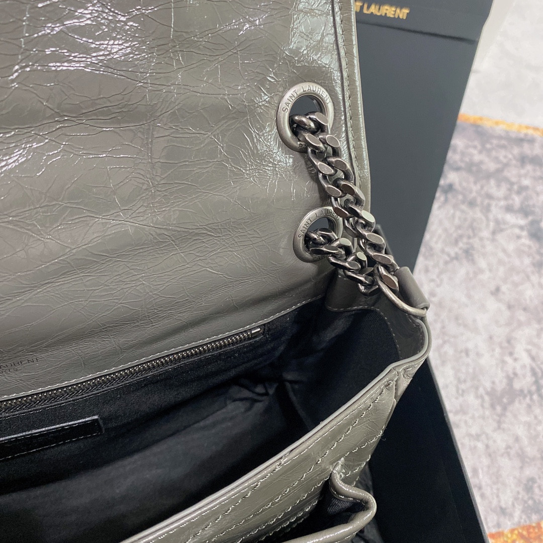 YSL NIKI MEDIUM IN VINTAGE LEATHER STORM 11 X 7.8 X 3.3 INCHES - Image 9