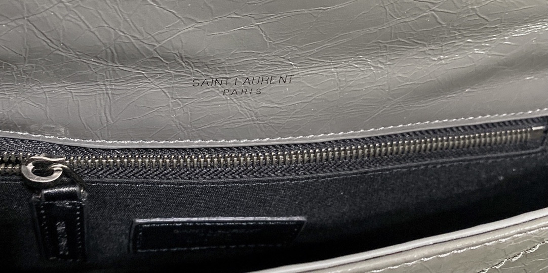 YSL NIKI MEDIUM IN VINTAGE LEATHER STORM 11 X 7.8 X 3.3 INCHES - Image 13