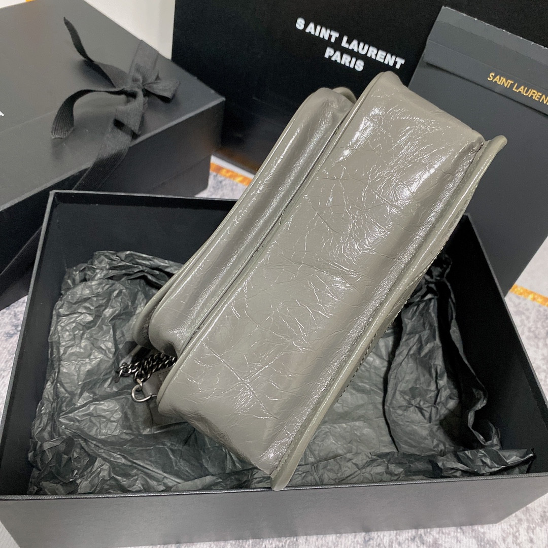YSL NIKI BABY IN VINTAGE LEATHER STORM 8.2 X 6 X 2.9 INCHES - Image 6