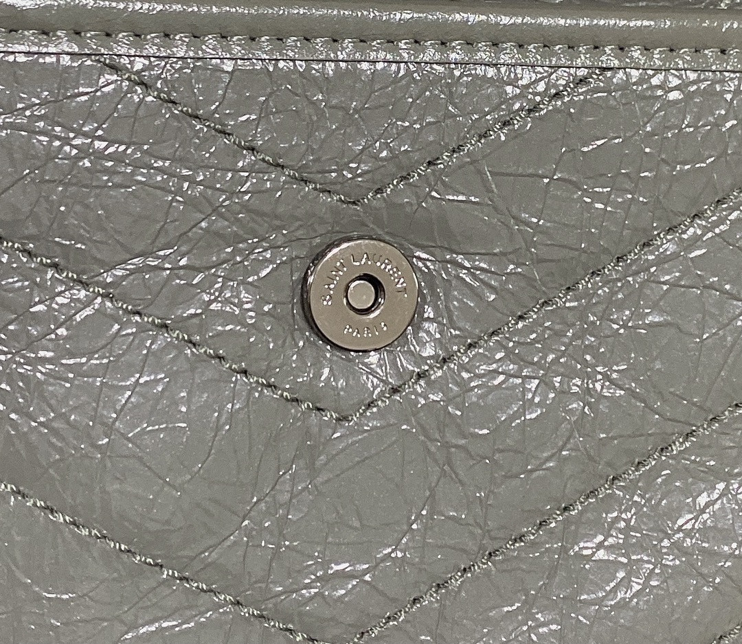 YSL NIKI BABY IN VINTAGE LEATHER STORM 8.2 X 6 X 2.9 INCHES - Image 12