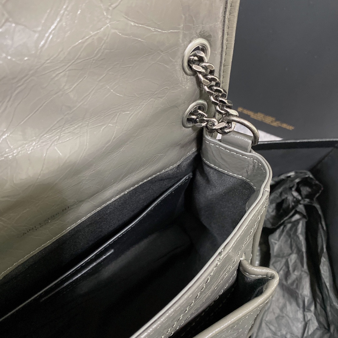 YSL NIKI BABY IN VINTAGE LEATHER STORM 8.2 X 6 X 2.9 INCHES - Image 15