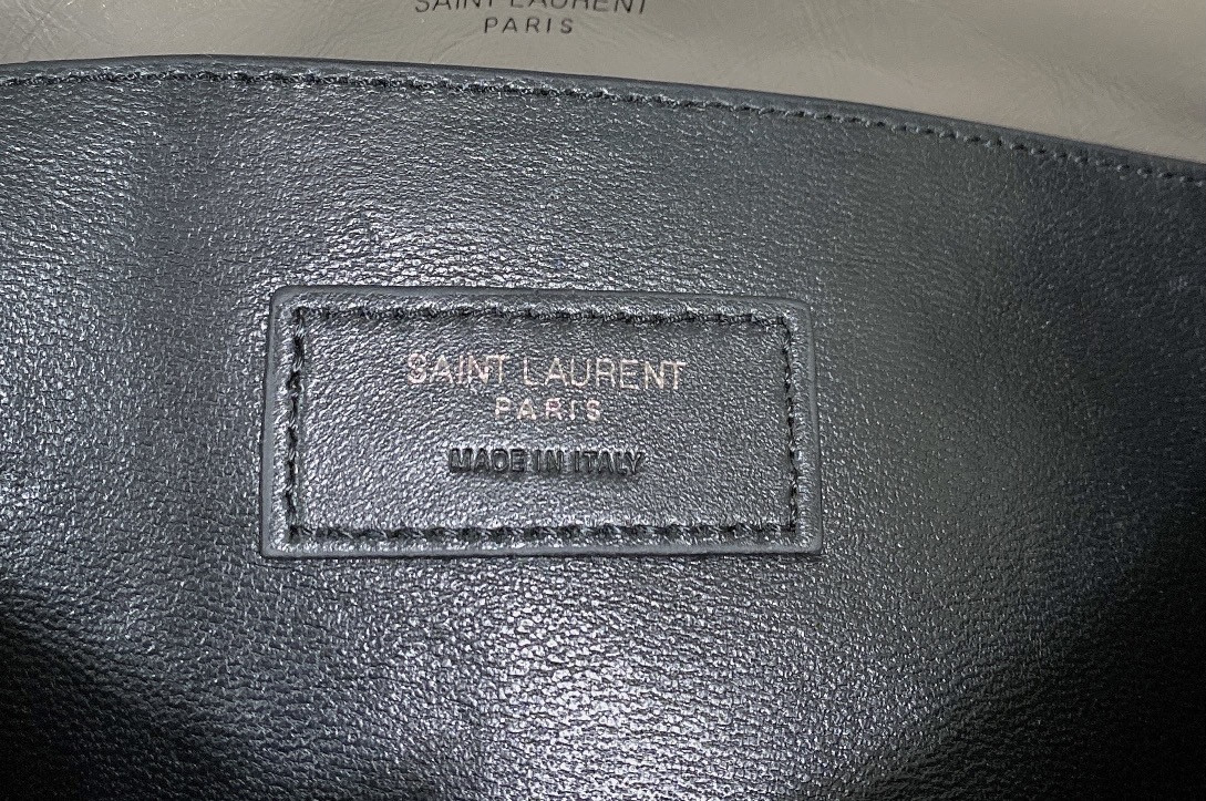 YSL NIKI BABY IN VINTAGE LEATHER LIGHT GRAY 8.2 X 6 X 2.9 INCHES - Image 12