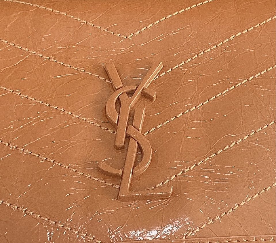 YSL NIKI MEDIUM IN VINTAGE LEATHER LIGHT CARAMEL 11 X 7.8 X 3.3 INCHES - Image 6