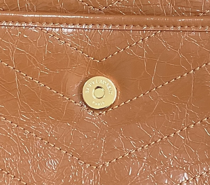 YSL NIKI MEDIUM IN VINTAGE LEATHER LIGHT CARAMEL 11 X 7.8 X 3.3 INCHES - Image 8