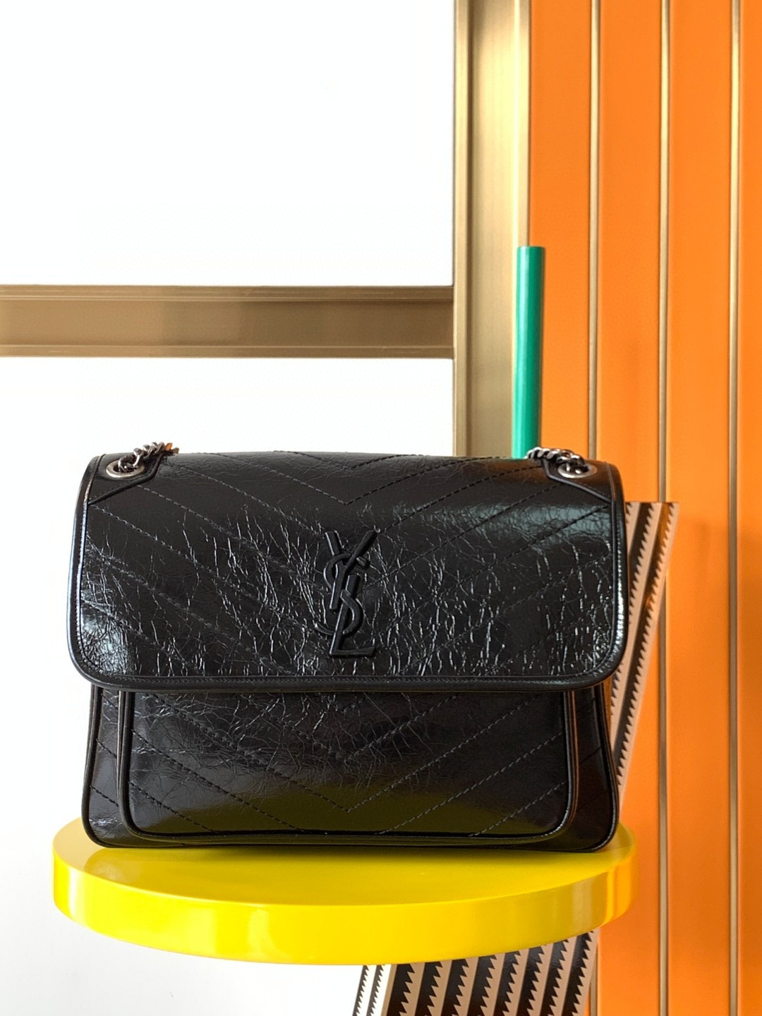 YSL NIKI LARGE IN VINTAGE LEATHER 12.5 X 9 X 3.5 INCHES - Image 2