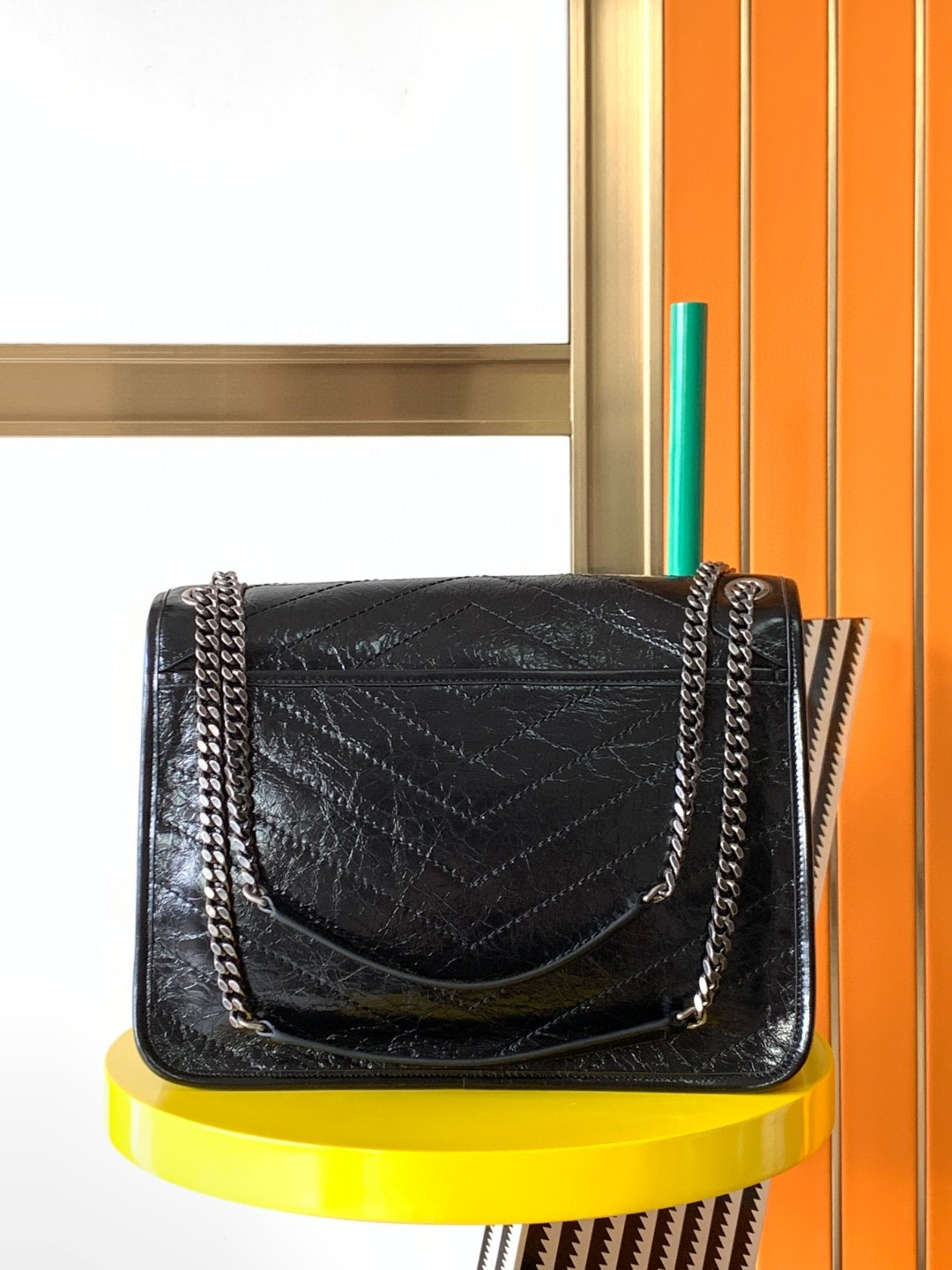 YSL NIKI LARGE IN VINTAGE LEATHER 12.5 X 9 X 3.5 INCHES - Image 5
