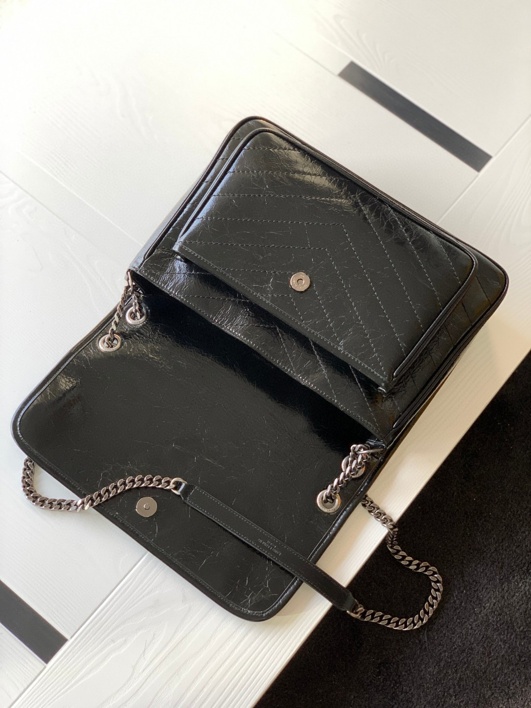 YSL NIKI LARGE IN VINTAGE LEATHER 12.5 X 9 X 3.5 INCHES - Image 7