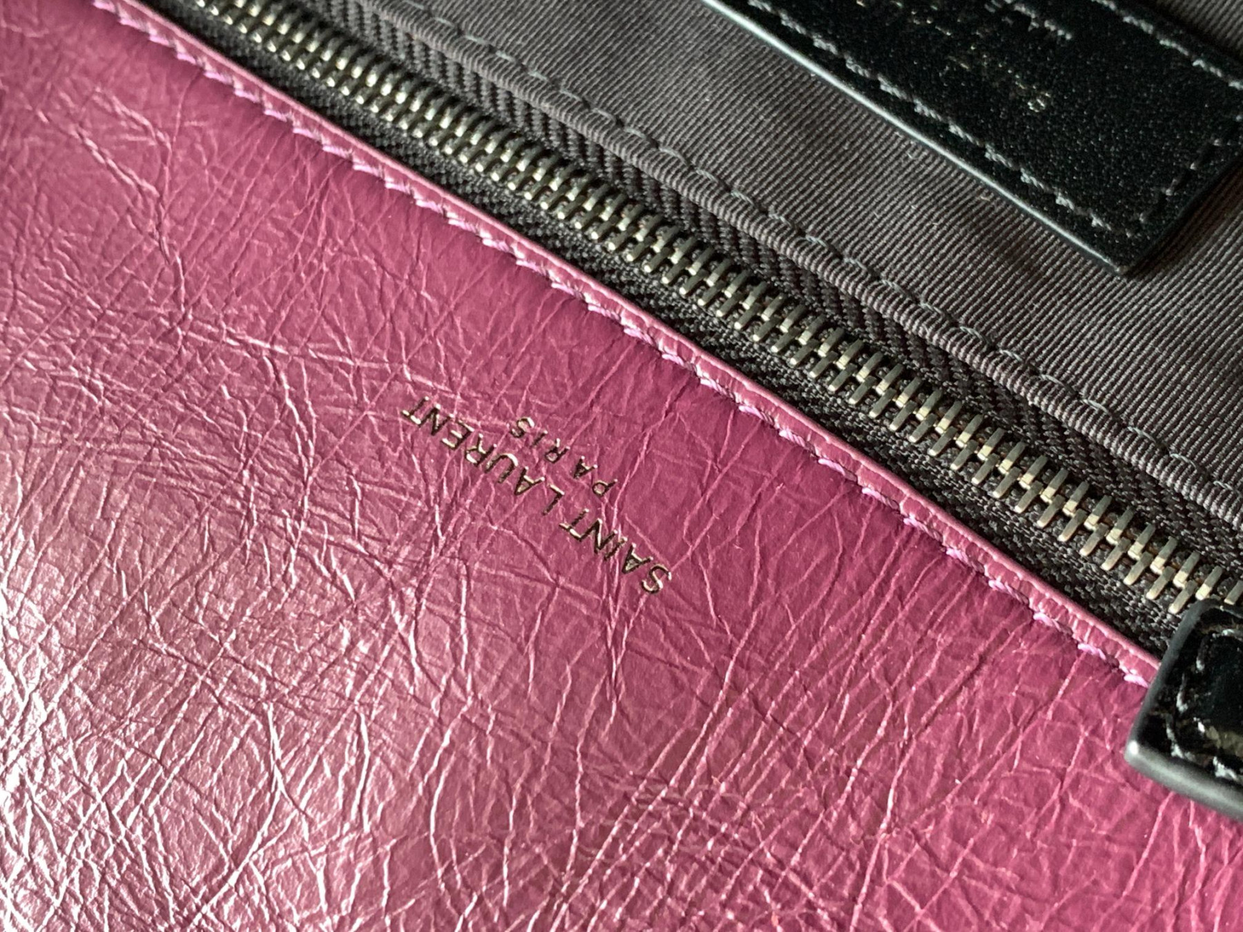 YSL NIKI MEDIUM IN VINTAGE LEATHER PURPLE 11 X 7.8 X 3.3 INCHES - Image 10