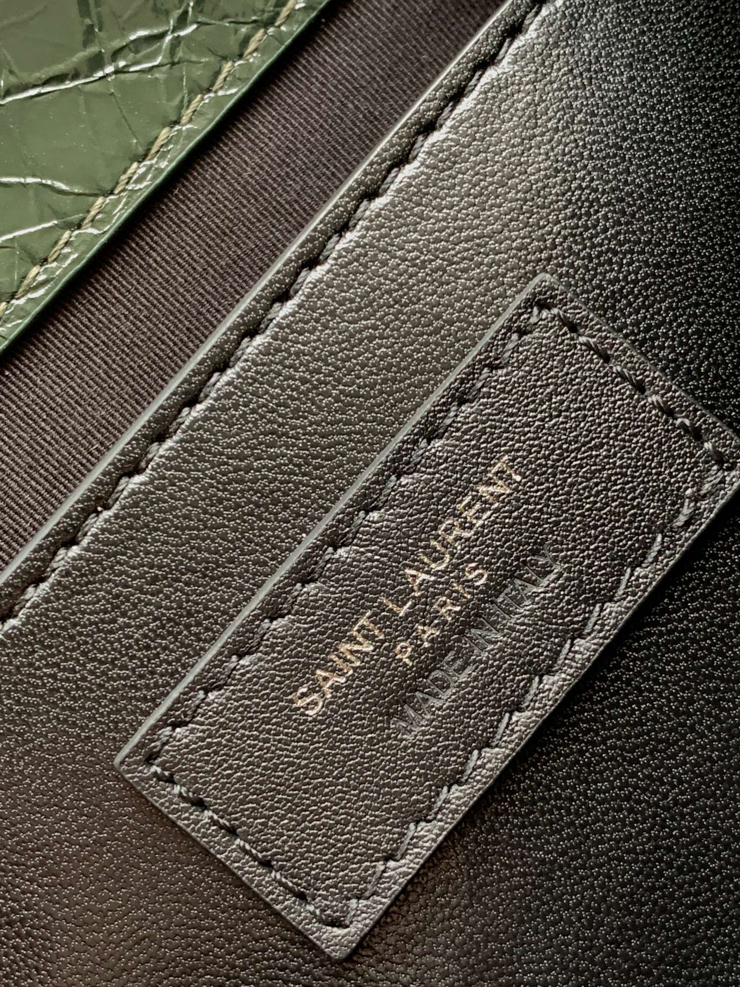 YSL NIKI BABY IN VINTAGE LEATHER DARK GREEN 8.2 X 6 X 2.9 INCHES - Image 10