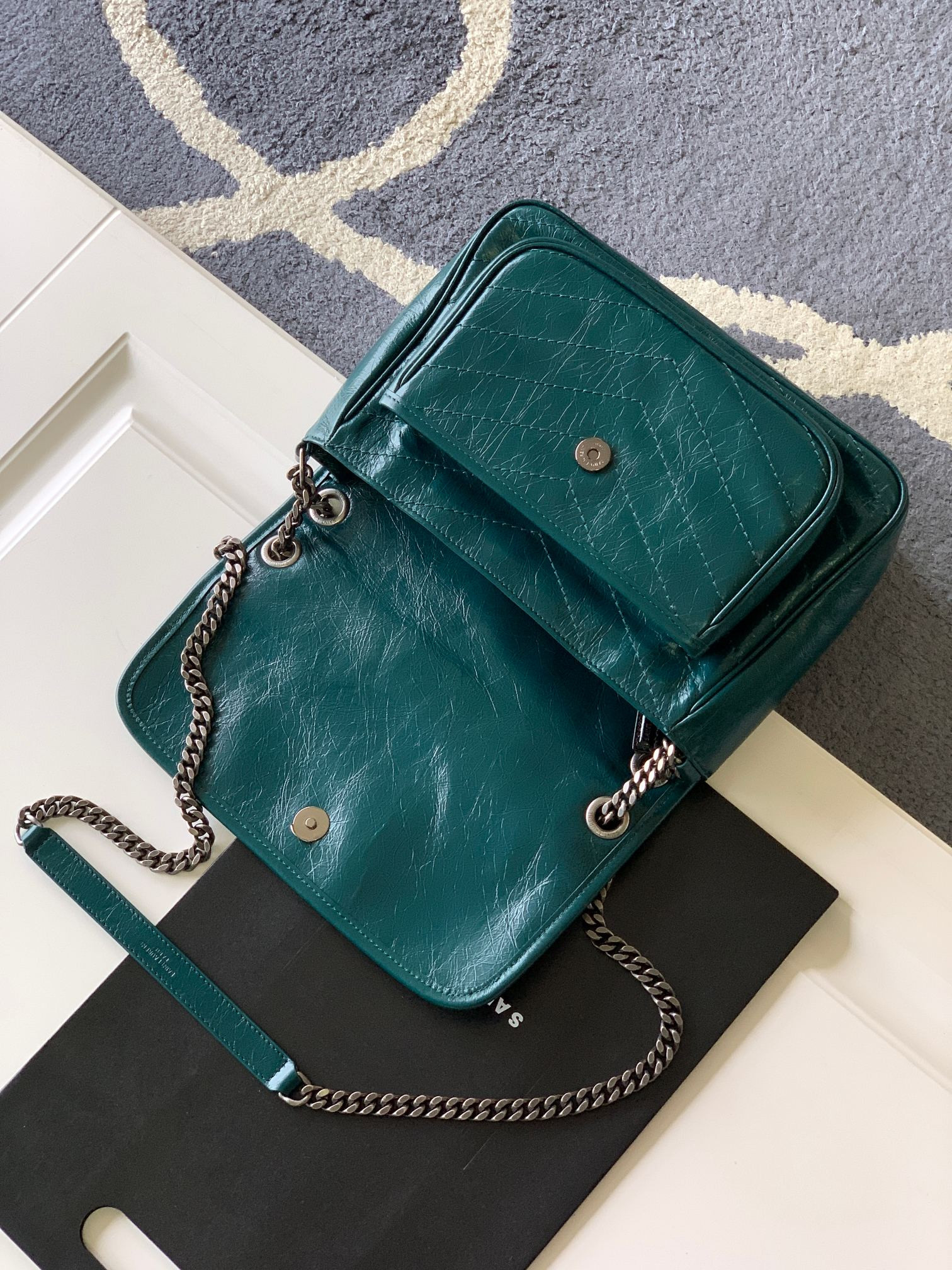 YSL NIKI MEDIUM IN VINTAGE LEATHER 11 X 7.8 X 3.3 INCHES - Image 7