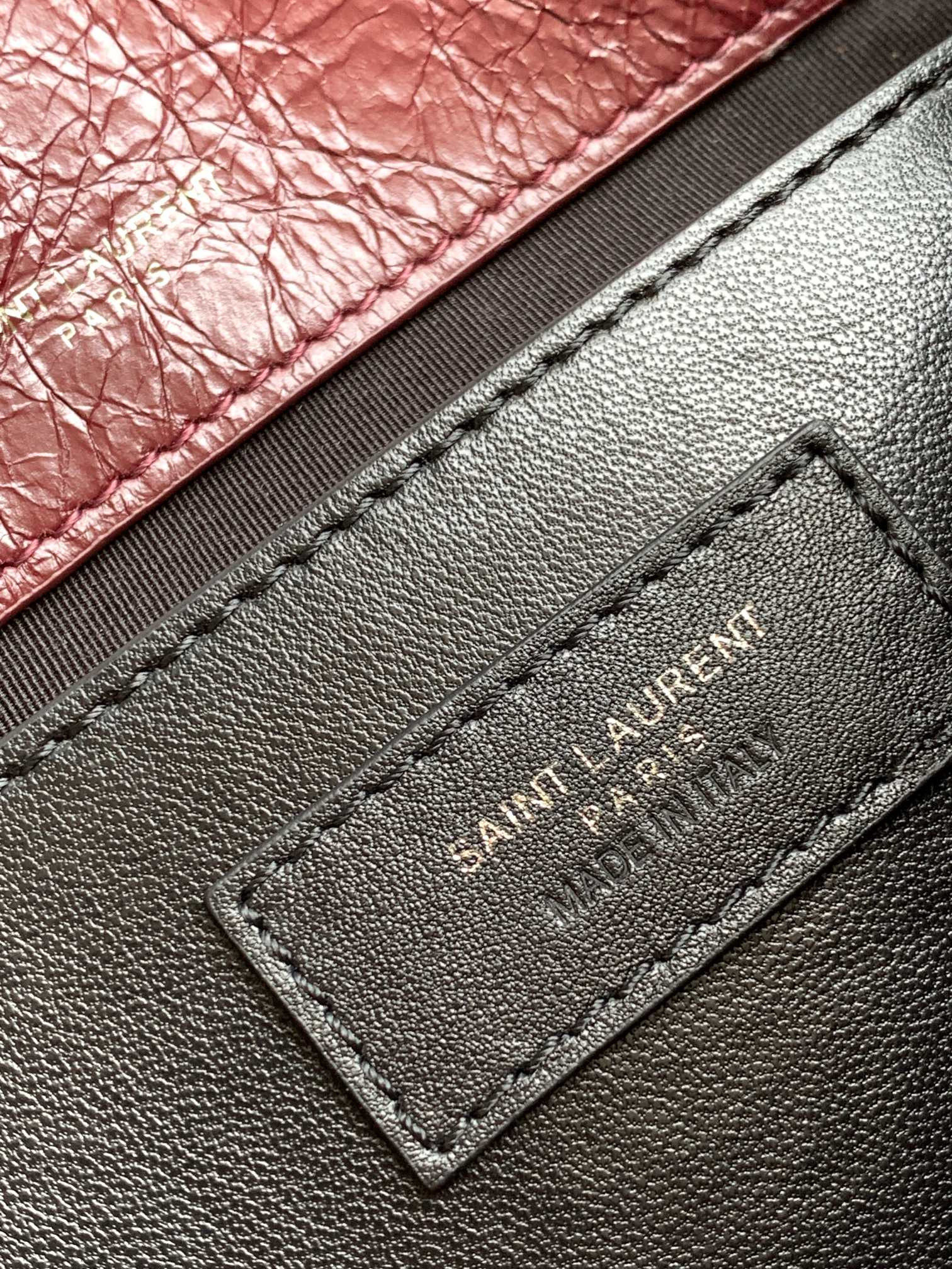 YSL NIKI BABY IN VINTAGE LEATHER Claret 8.2 X 6 X 2.9 INCHES - Image 10