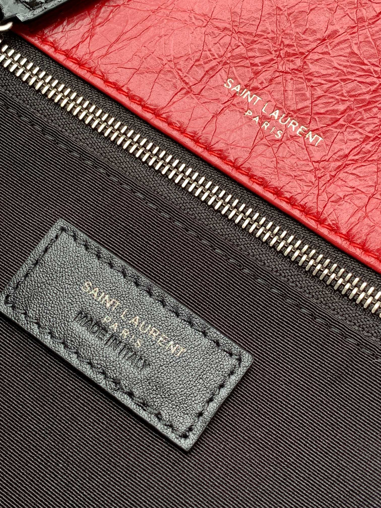 YSL NIKI MEDIUM IN VINTAGE LEATHER SHINY RED 11 X 7.8 X 3.3 INCHES - Image 10