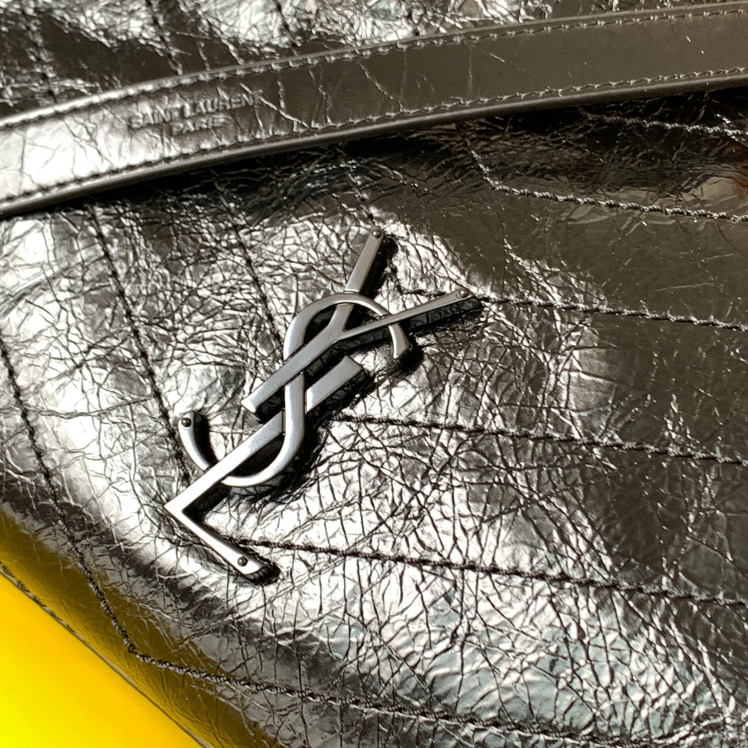 YSL NIKI SHOPPING IN VINTAGE LEATHER 12.9 X 10.6 X 4.5 INCHES - Image 3