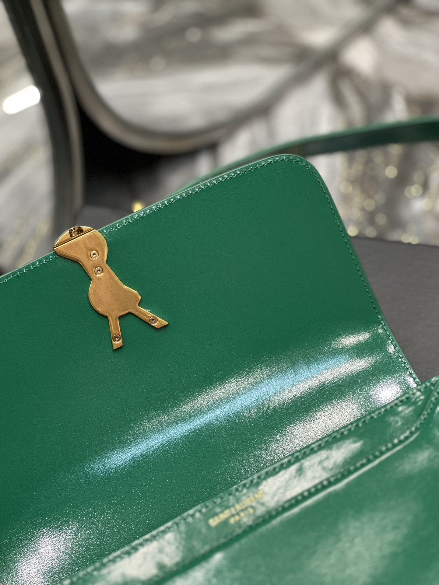 YSL SOLFERINO MEDIUM SATCHEL IN BOX SAINT LAURENT GREEN 9.1 X 6.3 X 2.4 INCHES - Image 16