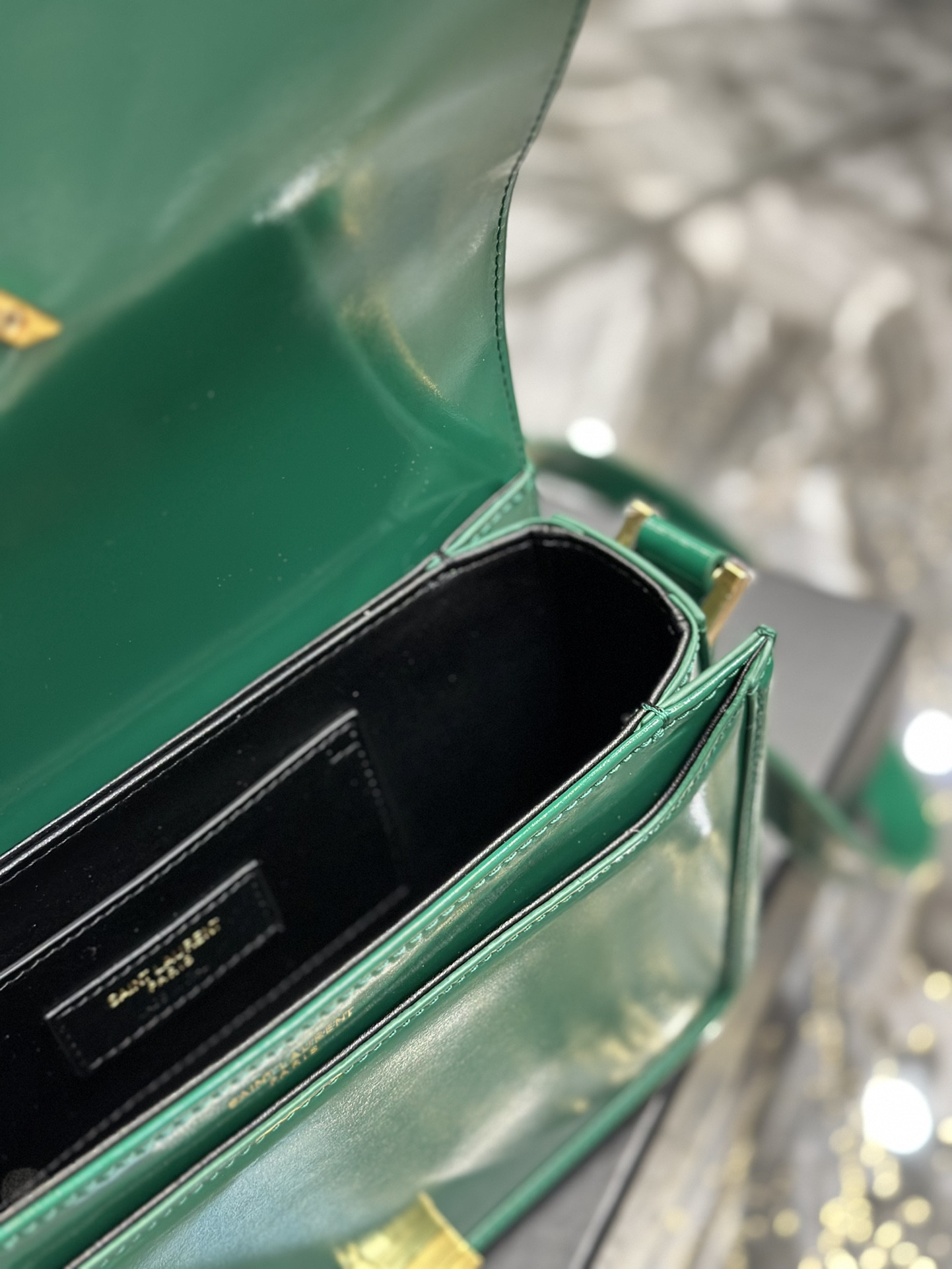YSL SOLFERINO MEDIUM SATCHEL IN BOX SAINT LAURENT GREEN 9.1 X 6.3 X 2.4 INCHES - Image 19
