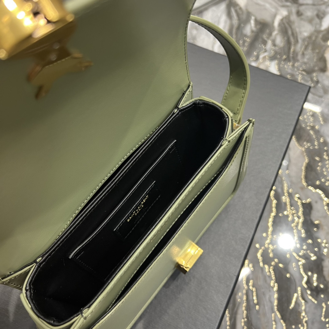 YSL SOLFERINO SMALL SATCHEL IN BOX SAINT LIGHT GREEN 7.4 X 5.1 X 1.9 INCHES - Image 10