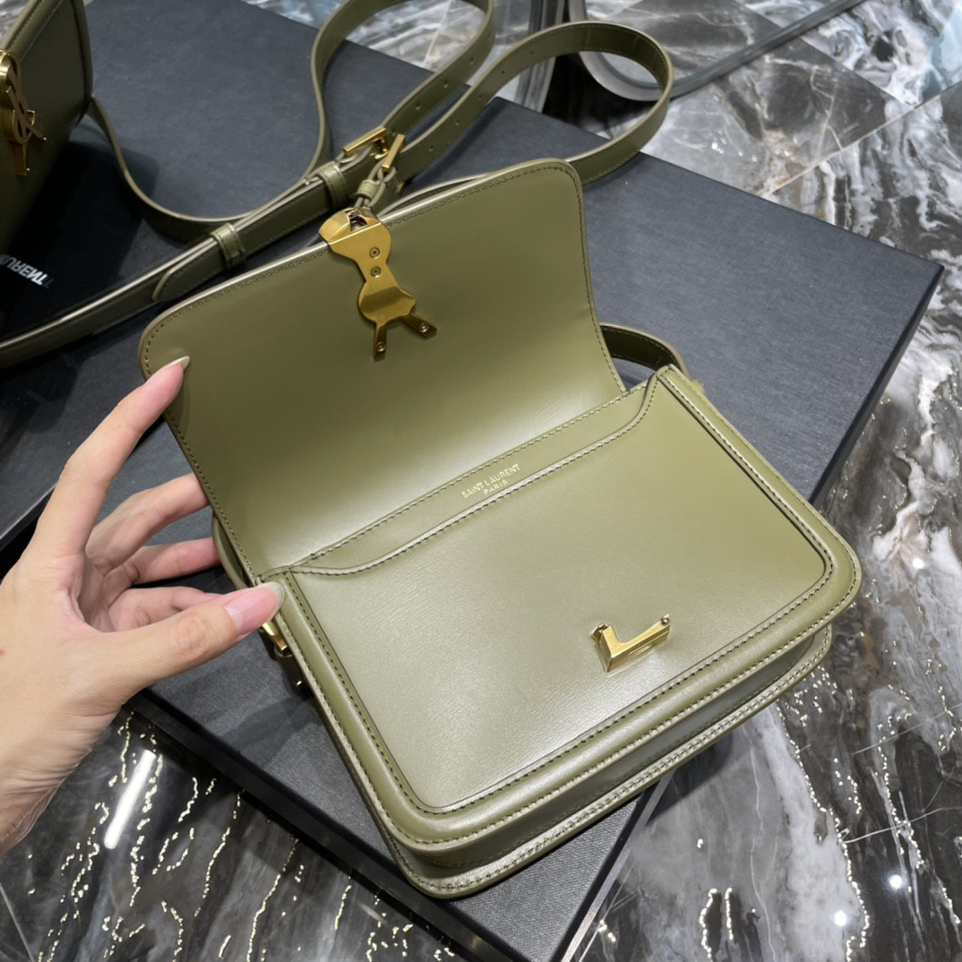 YSL SOLFERINO SMALL SATCHEL IN BOX SAINT LAURENT Avocado GREEN 7.4 X 5.1 X 1.9 INCHES - Image 9