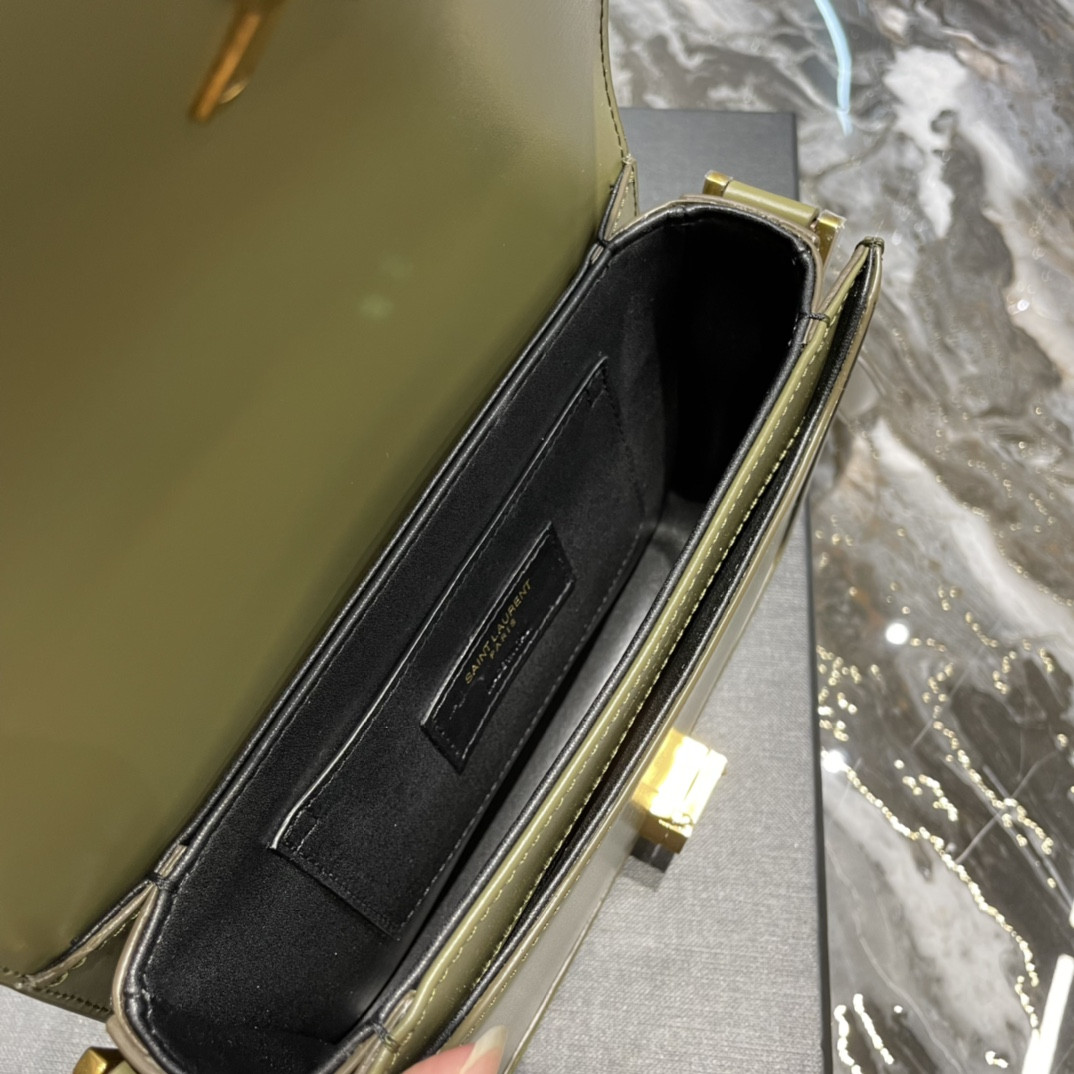 YSL SOLFERINO SMALL SATCHEL IN BOX SAINT LAURENT Avocado GREEN 7.4 X 5.1 X 1.9 INCHES - Image 10