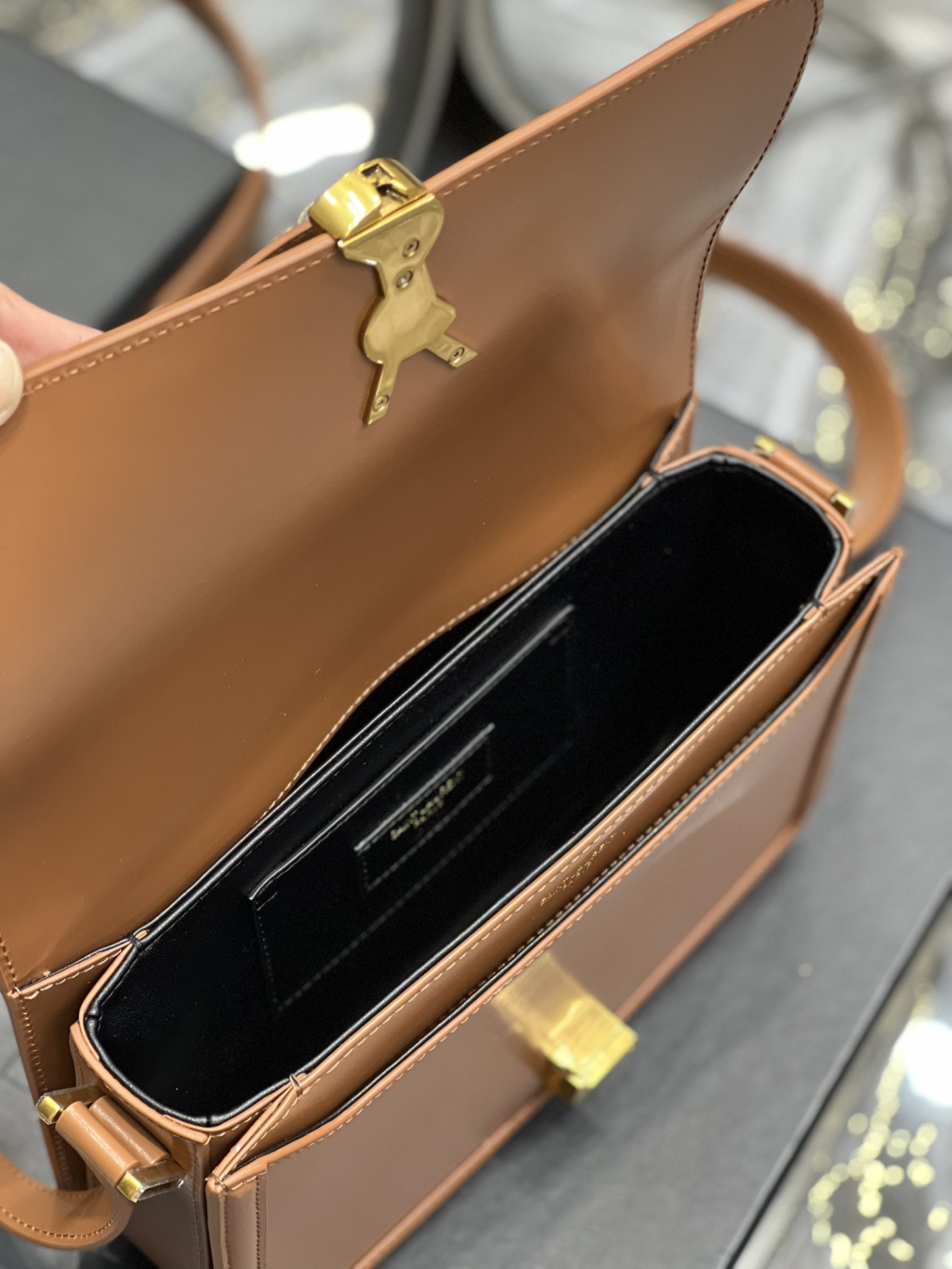 YSL SOLFERINO MEDIUM SATCHEL IN BOX SAINT LAURENT BROWN 9.1 X 6.3 X 2.4 INCHES - Image 9