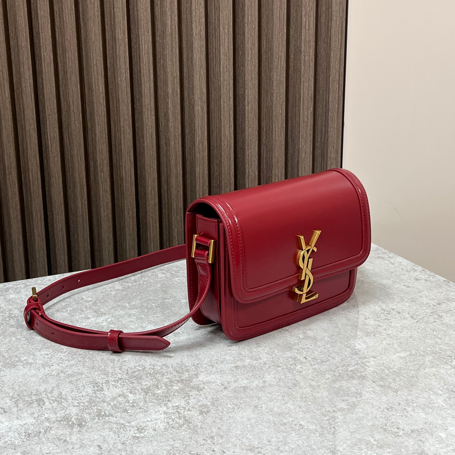 YSL SOLFERINO SMALL SATCHEL IN BOX SAINT LAURENT RED 7.4 X 5.1 X 1.9 INCHES - Image 4