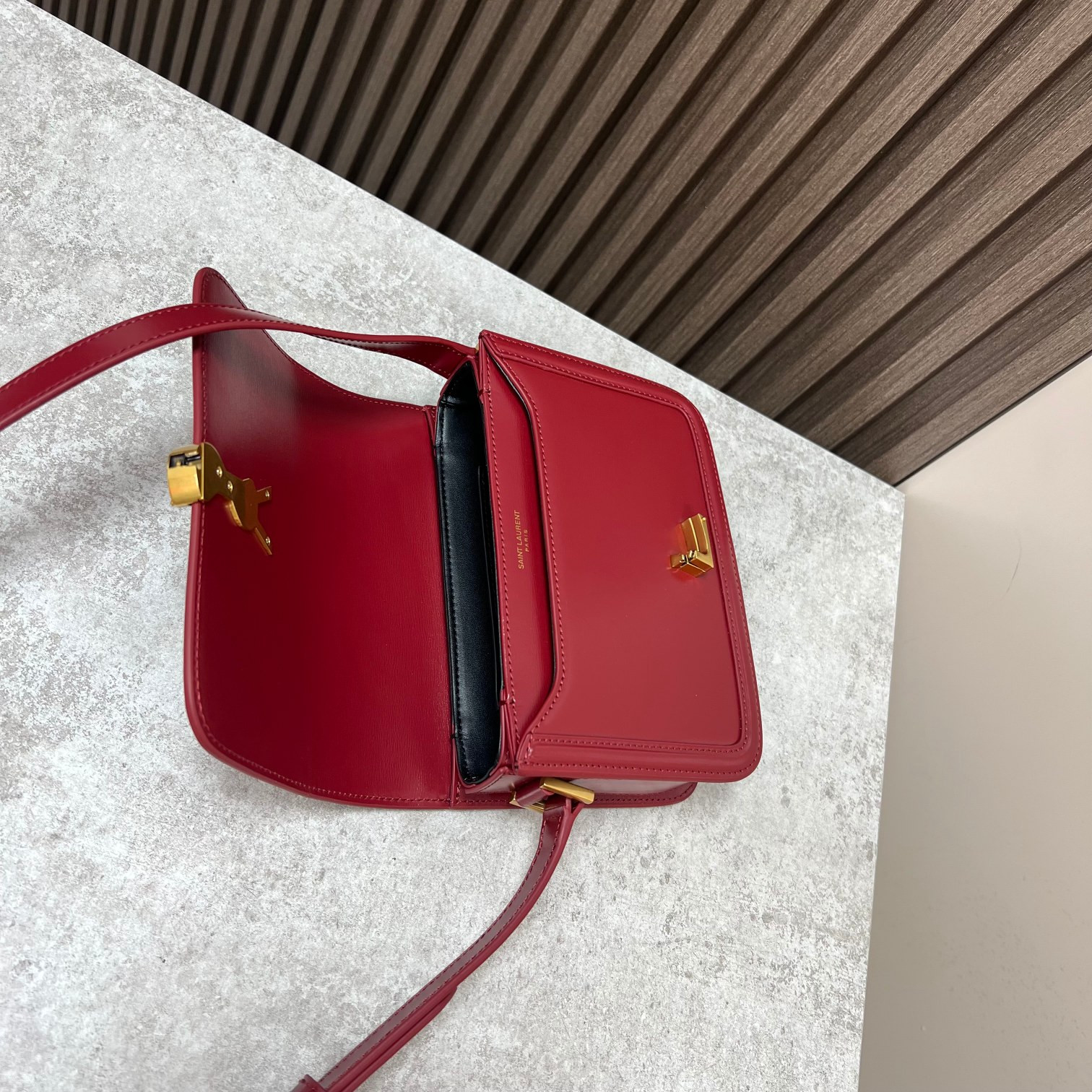 YSL SOLFERINO SMALL SATCHEL IN BOX SAINT LAURENT RED 7.4 X 5.1 X 1.9 INCHES - Image 7