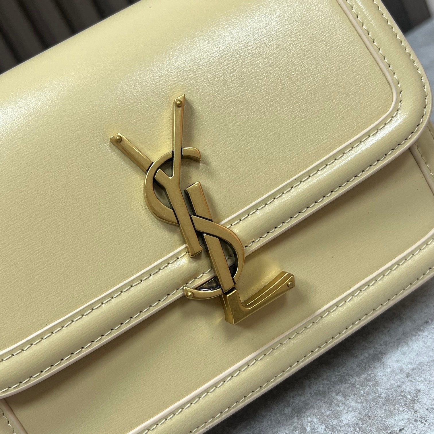 YSL SOLFERINO SMALL SATCHEL IN BOX SAINT LAURENT YELLOW 7.4 X 5.1 X 1.9 INCHES - Image 6