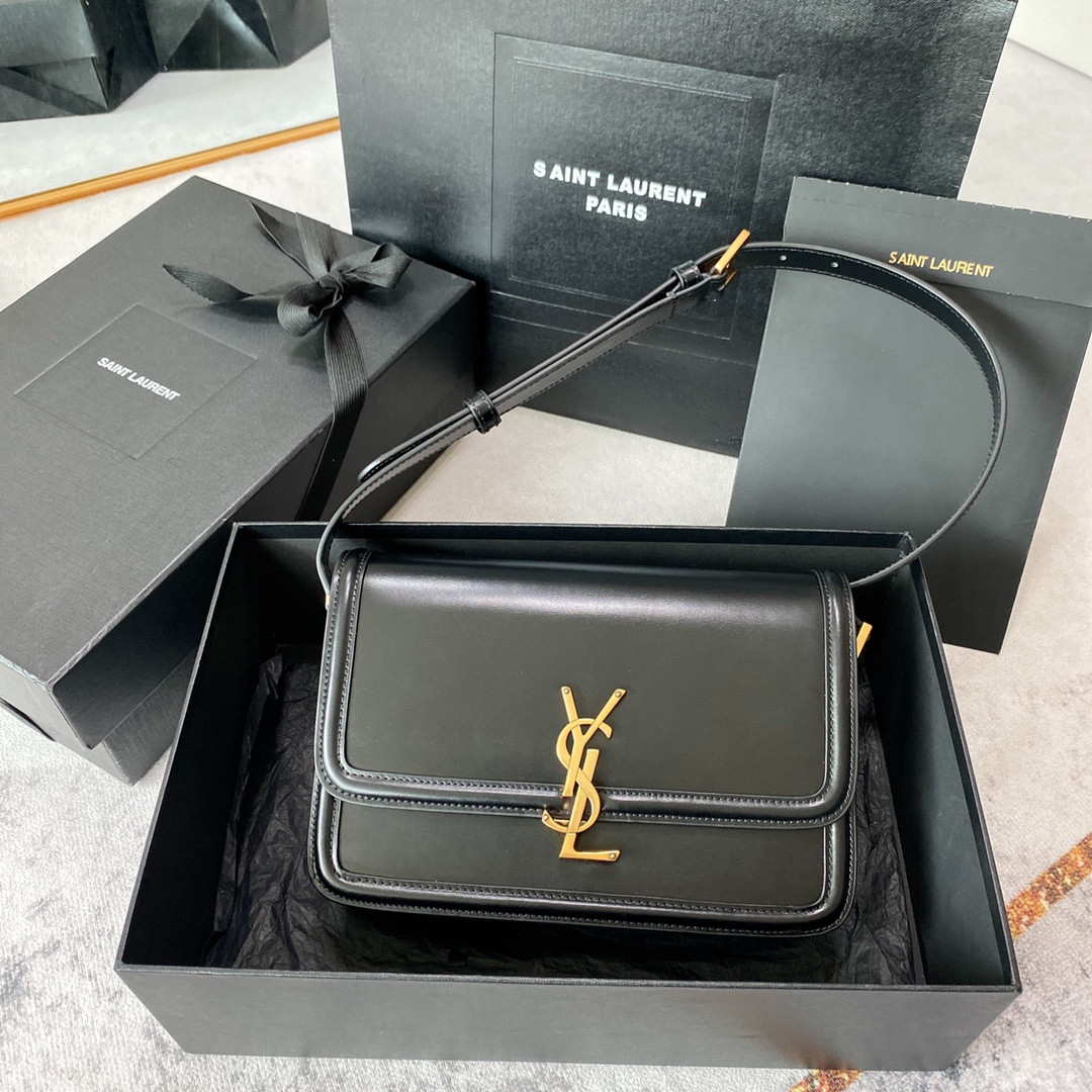 YSL SOLFERINO MEDIUM SATCHEL IN BOX SAINT LAURENT BLACK 9.1 X 6.3 X 2.4 INCHES - Image 2