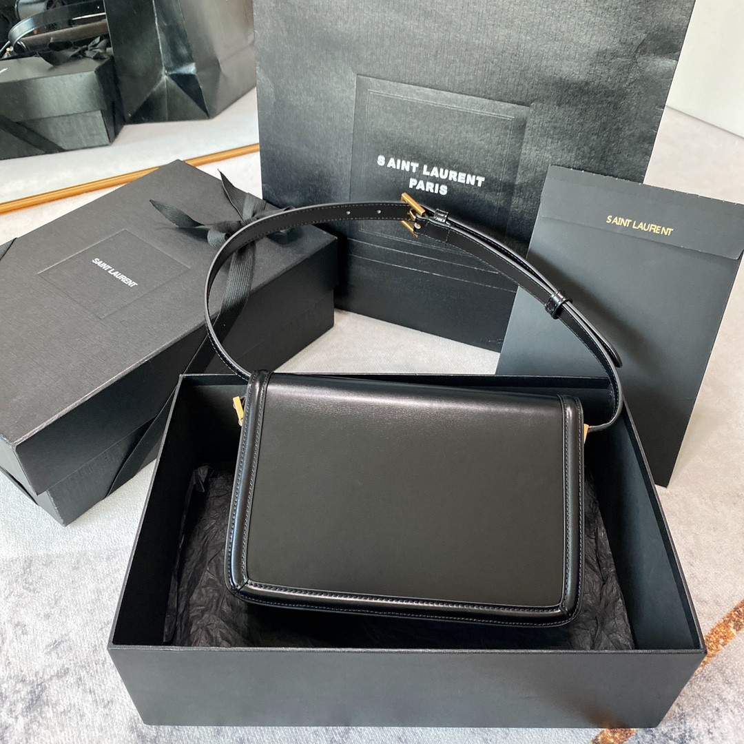YSL SOLFERINO MEDIUM SATCHEL IN BOX SAINT LAURENT BLACK 9.1 X 6.3 X 2.4 INCHES - Image 3