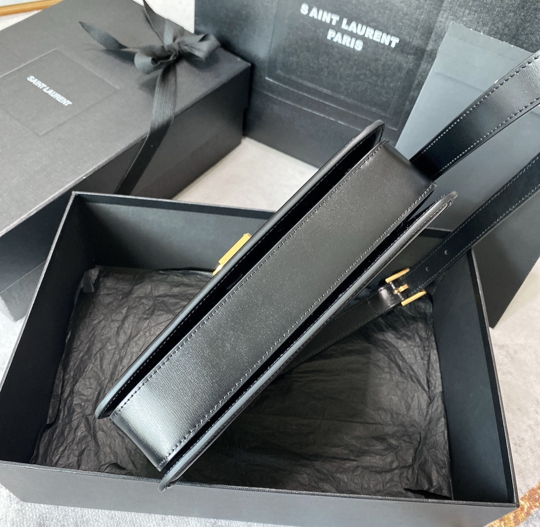 YSL SOLFERINO MEDIUM SATCHEL IN BOX SAINT LAURENT BLACK 9.1 X 6.3 X 2.4 INCHES - Image 6