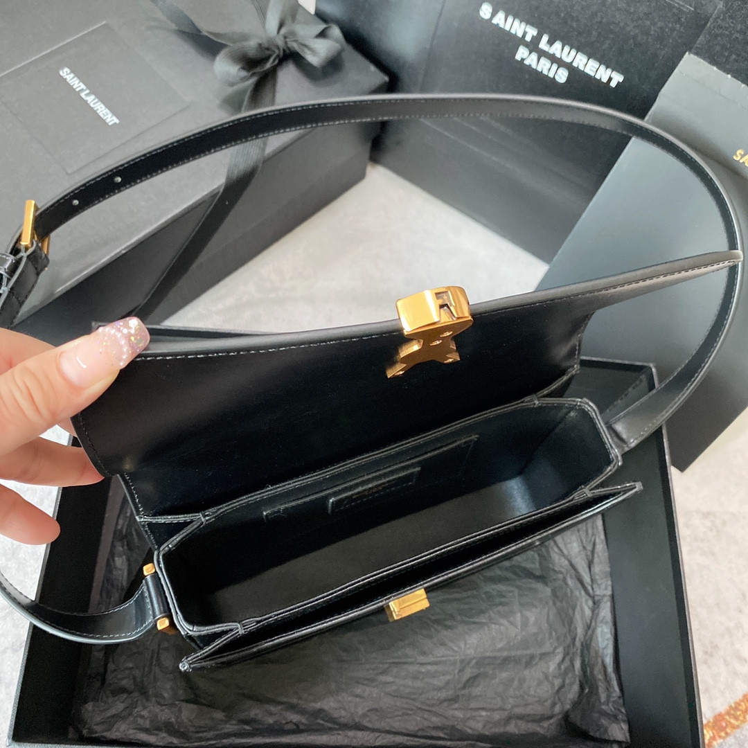 YSL SOLFERINO MEDIUM SATCHEL IN BOX SAINT LAURENT BLACK 9.1 X 6.3 X 2.4 INCHES - Image 10