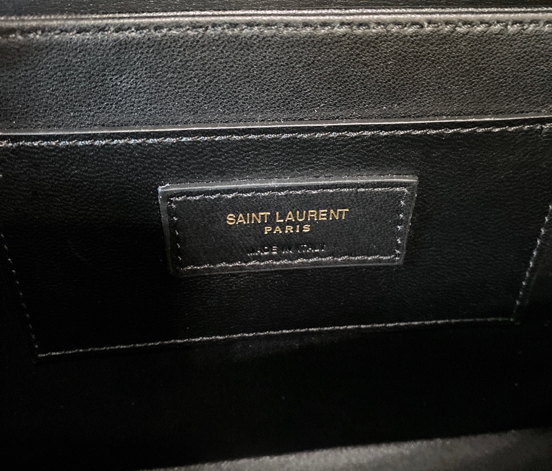 YSL SOLFERINO MEDIUM SATCHEL IN BOX SAINT LAURENT BLACK 9.1 X 6.3 X 2.4 INCHES - Image 16