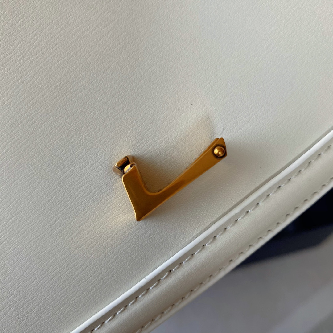 YSL SOLFERINO SMALL SATCHEL IN BOX SAINT LAURENT BLANC VINTAGE 7.4 X 5.1 X 1.9 INCHES - Image 11