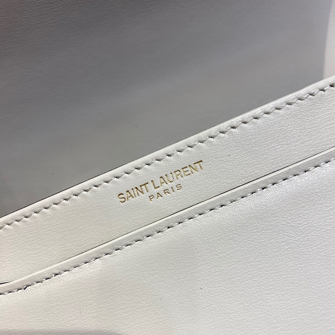 YSL SOLFERINO SMALL SATCHEL IN BOX SAINT LAURENT BLANC VINTAGE 7.4 X 5.1 X 1.9 INCHES - Image 13