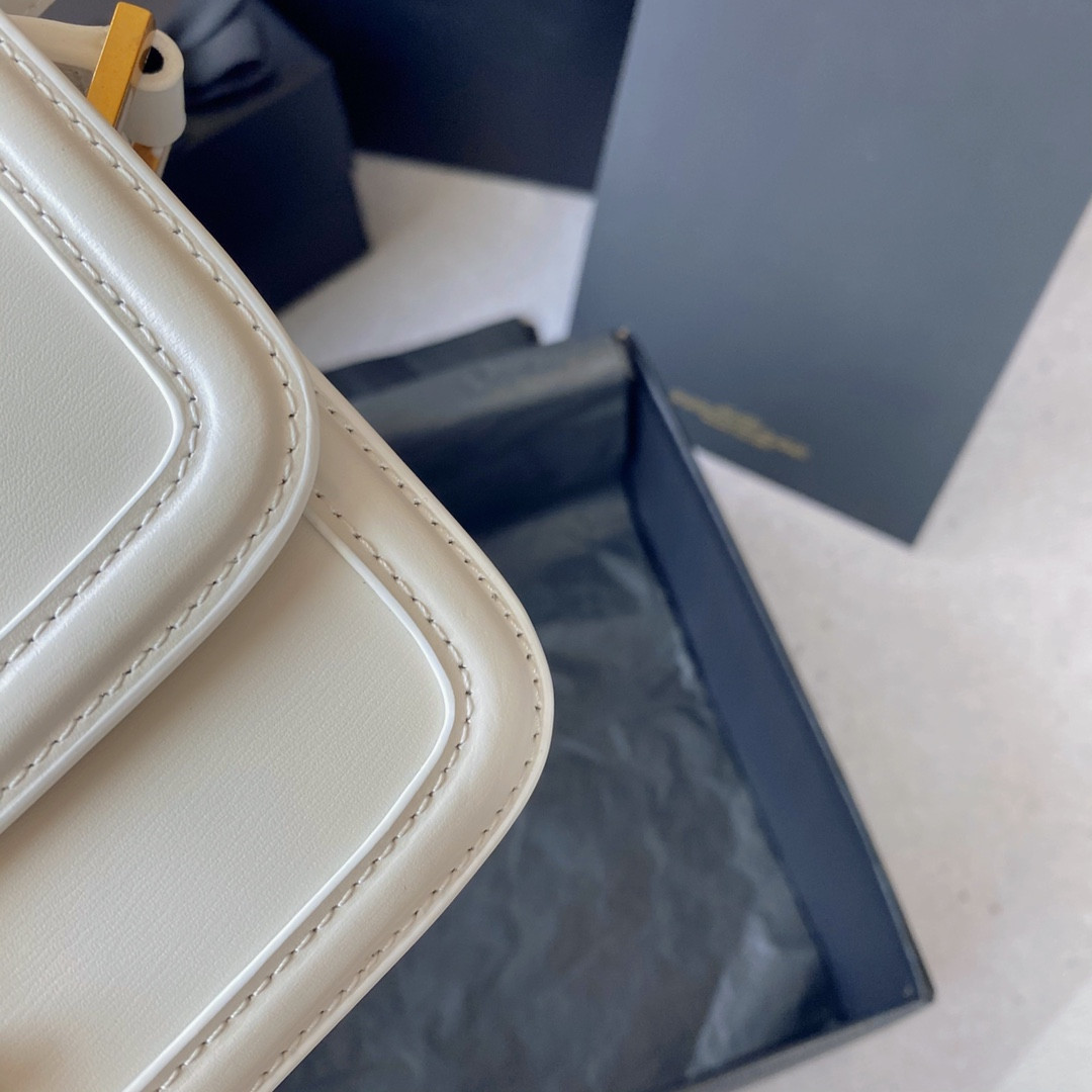YSL SOLFERINO SMALL SATCHEL IN BOX SAINT LAURENT BLANC VINTAGE 7.4 X 5.1 X 1.9 INCHES - Image 8