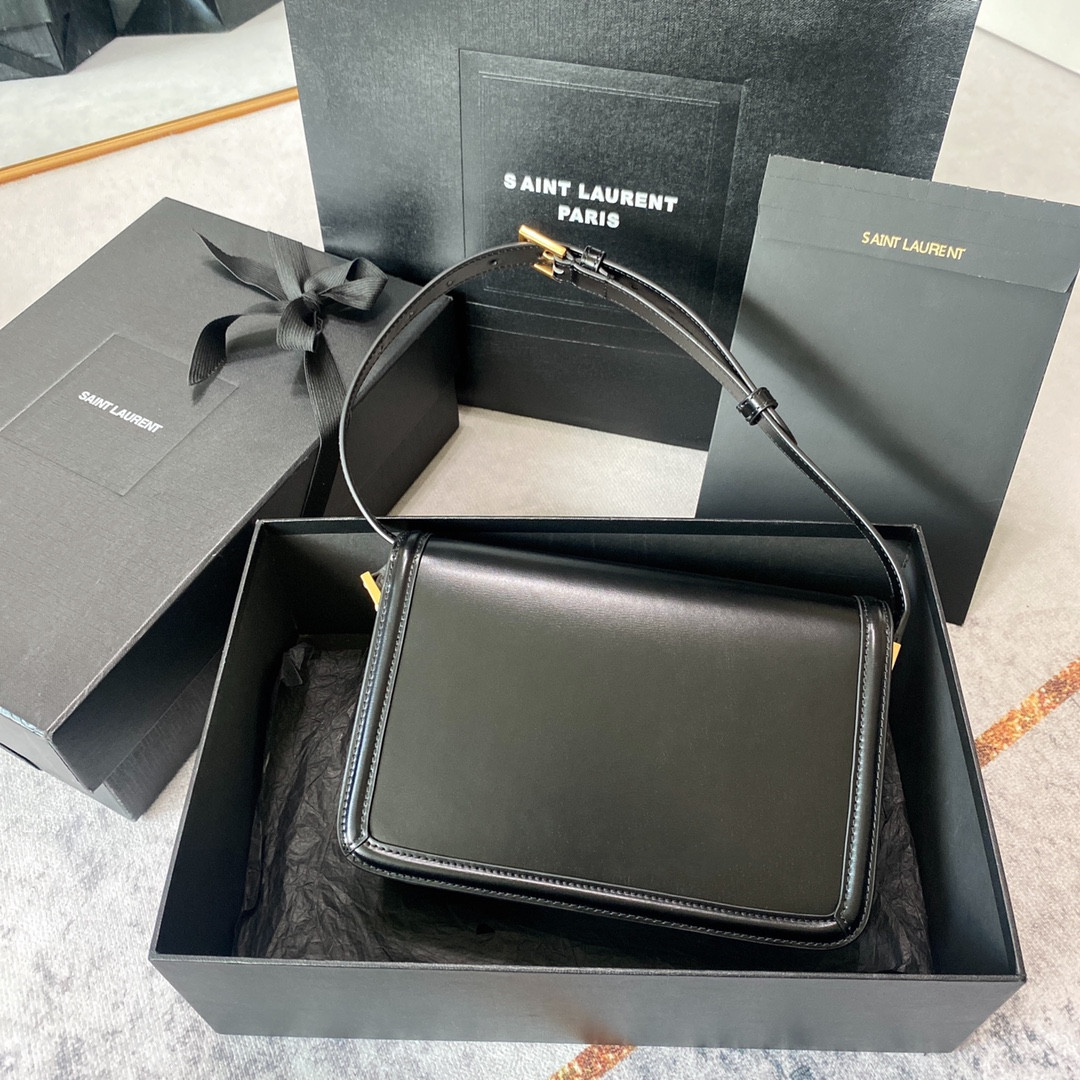 YSL SOLFERINO MEDIUM SATCHEL IN BOX SAINT LAURENT black white 9.1 X 6.3 X 2.4 INCHES - Image 3