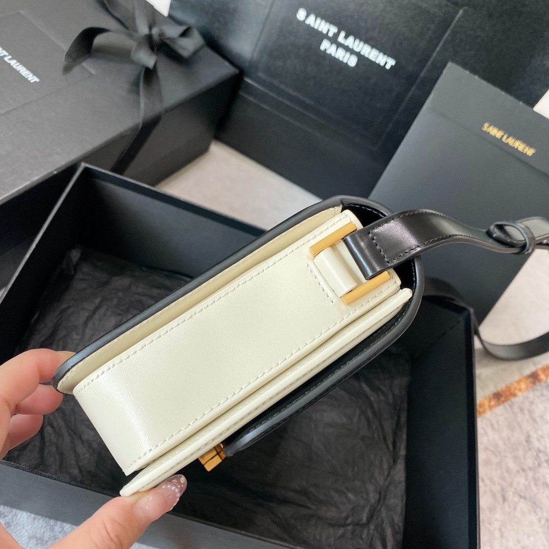 YSL SOLFERINO MEDIUM SATCHEL IN BOX SAINT LAURENT black white 9.1 X 6.3 X 2.4 INCHES - Image 5