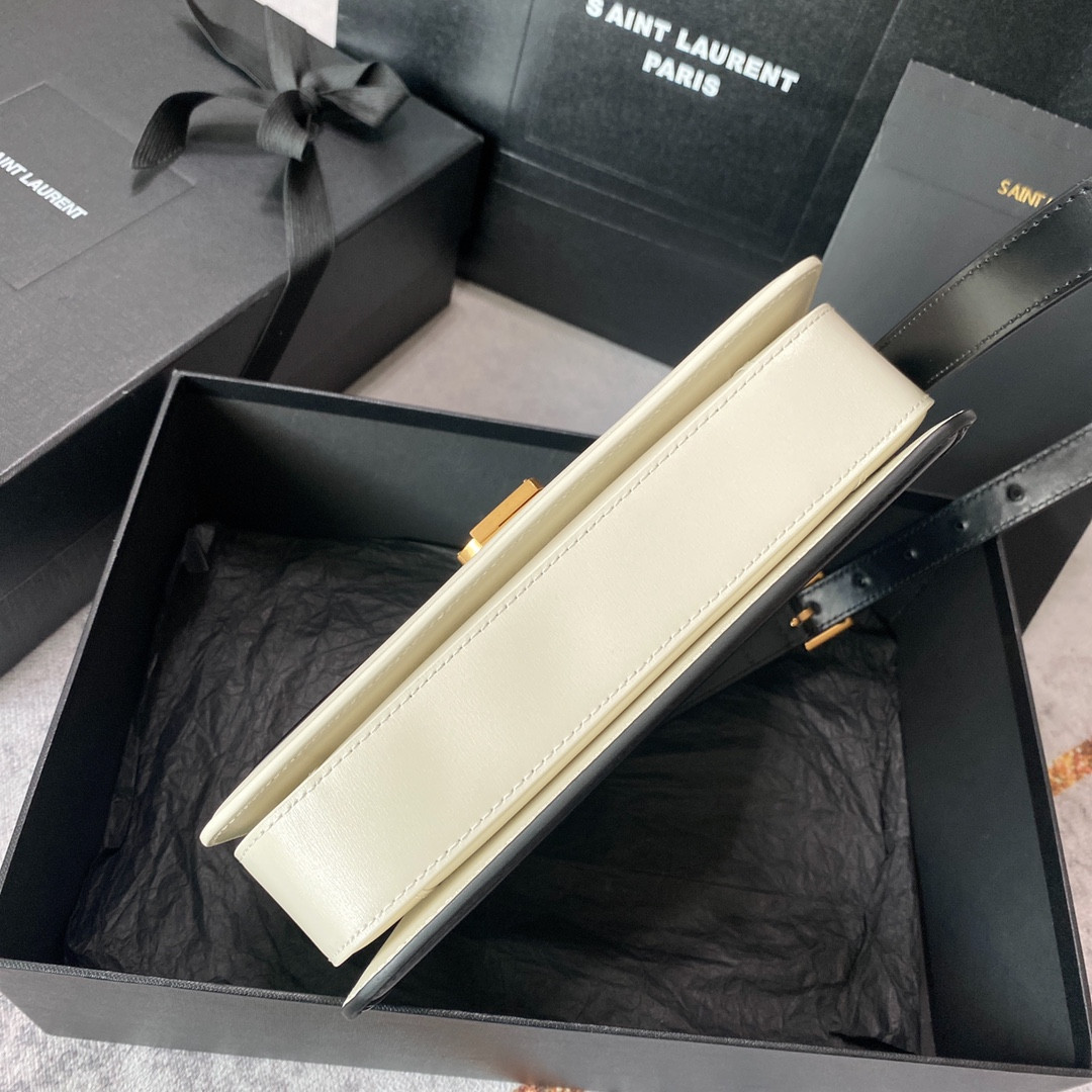 YSL SOLFERINO MEDIUM SATCHEL IN BOX SAINT LAURENT black white 9.1 X 6.3 X 2.4 INCHES - Image 6