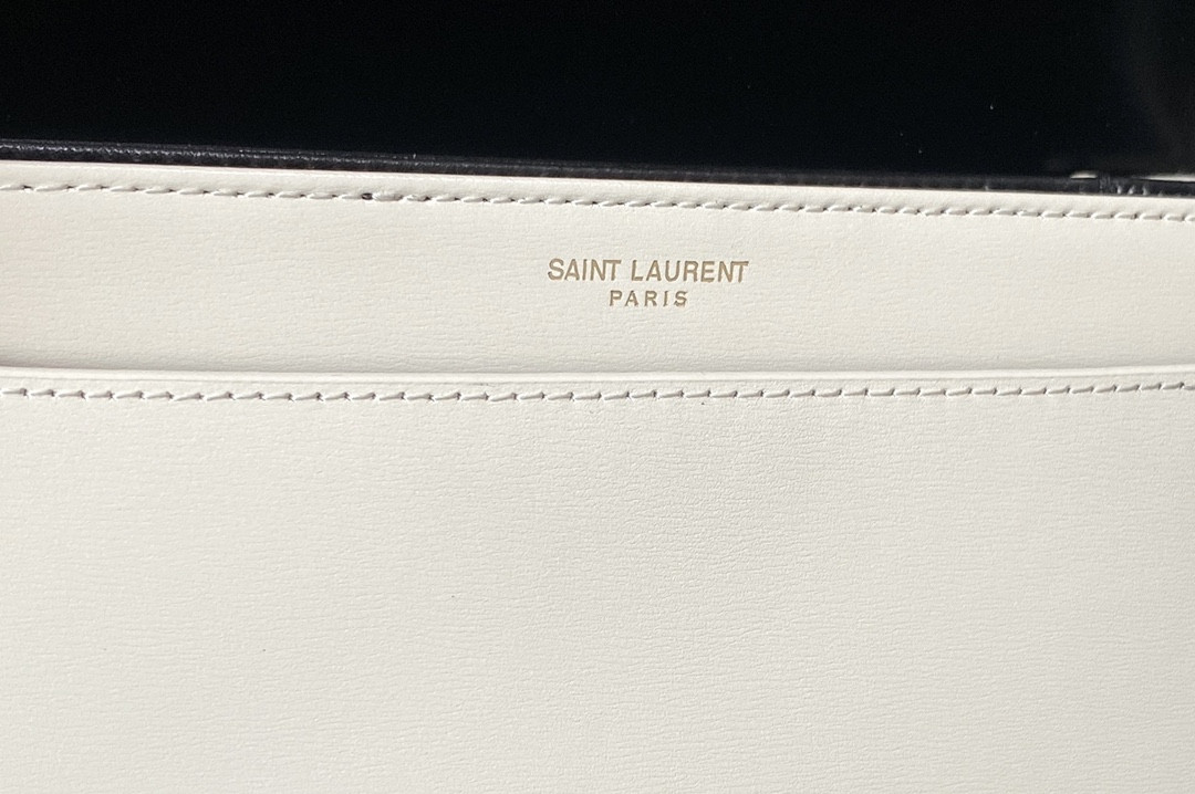 YSL SOLFERINO MEDIUM SATCHEL IN BOX SAINT LAURENT black white 9.1 X 6.3 X 2.4 INCHES - Image 13
