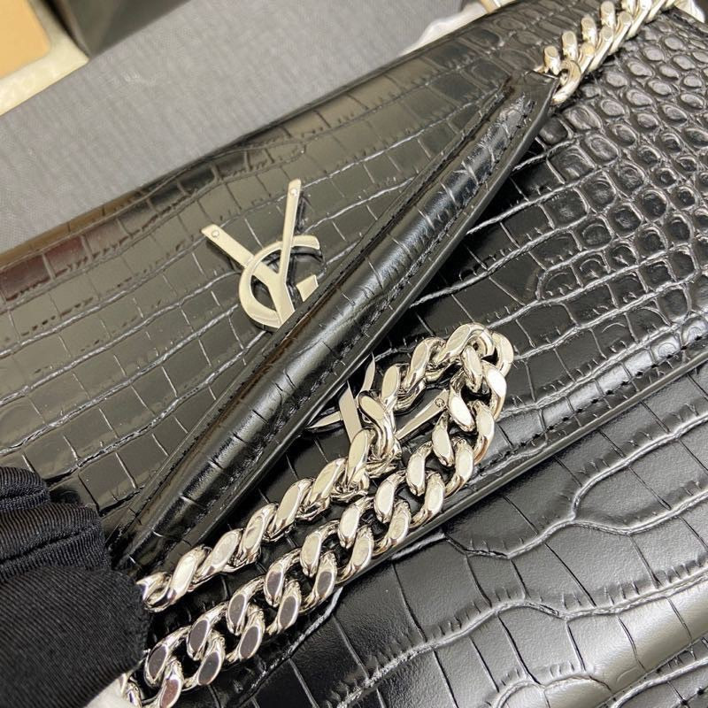 YSL SUNSET MEDIUM IN CROCODILE-EMBOSSED LEATHER 8 X 6.2 X 2.5 INCHES - Image 7