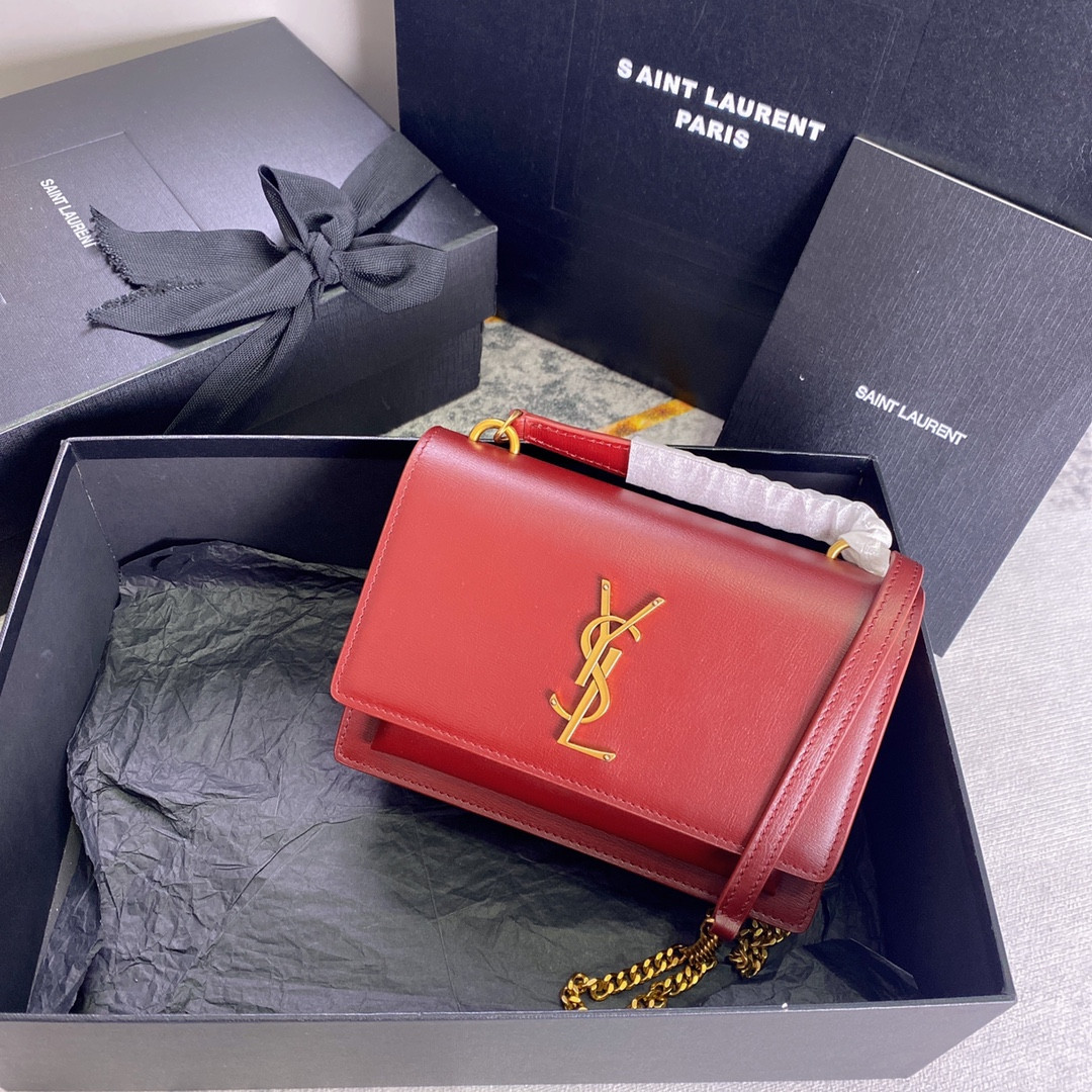 YSL SUNSET CHAIN WALLET IN SMOOTH LEATHER 7.4 X 5.5 X 2.1 INCHES - Image 2