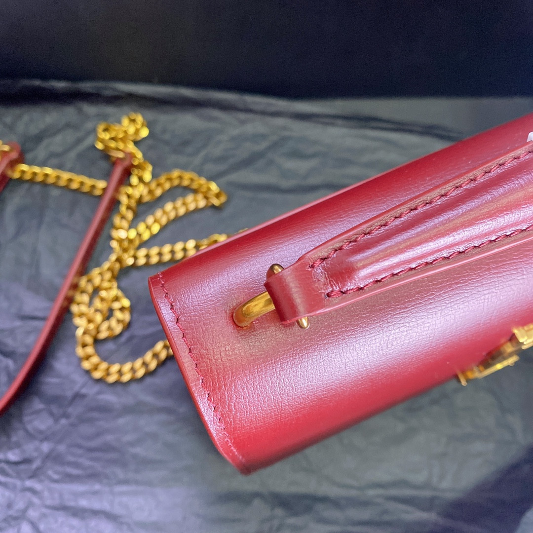 YSL SUNSET CHAIN WALLET IN SMOOTH LEATHER 7.4 X 5.5 X 2.1 INCHES - Image 7