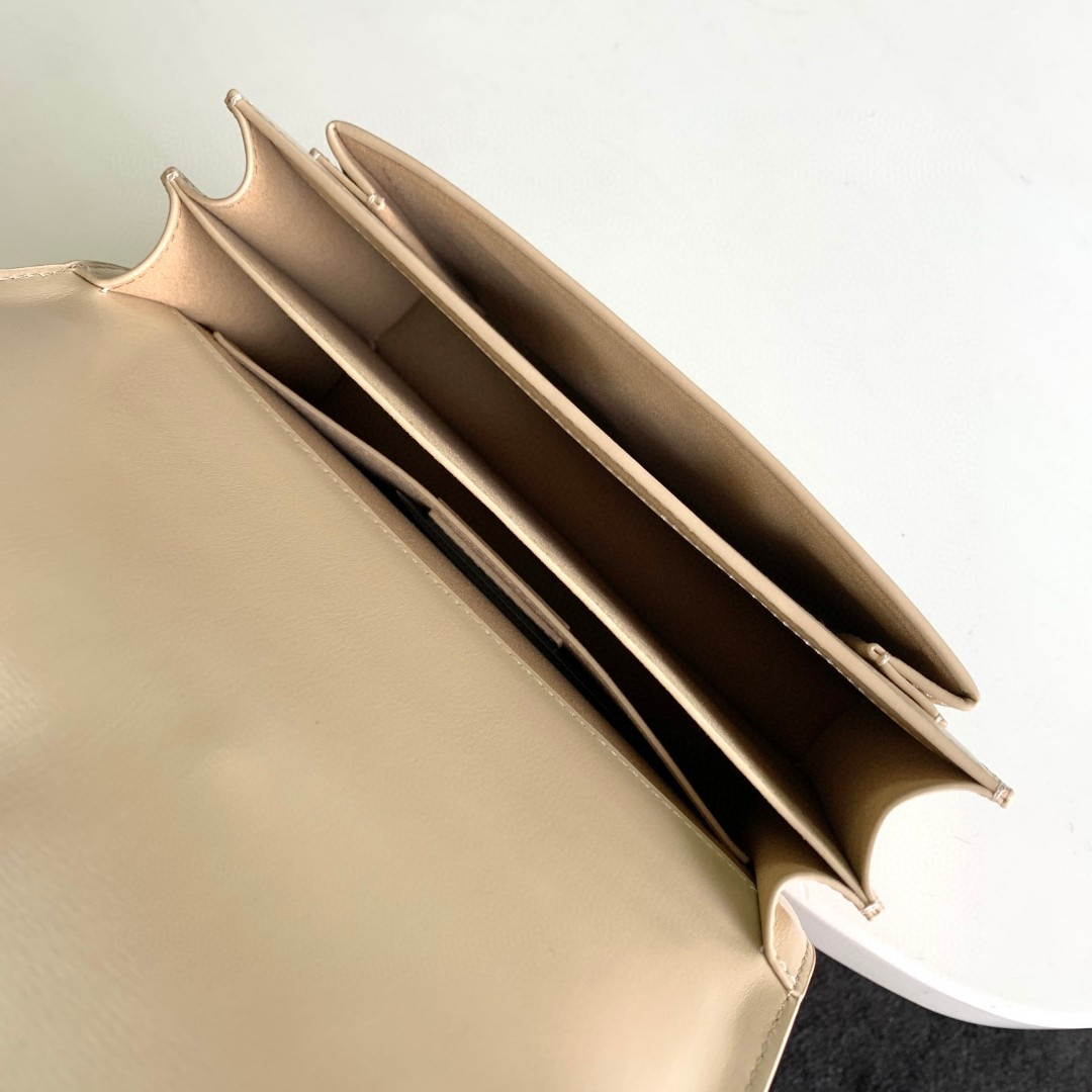 YSL SUNSET MEDIUM IN COATED-BARK LEATHER BEIGE(22*16*6.5cm) - Image 8