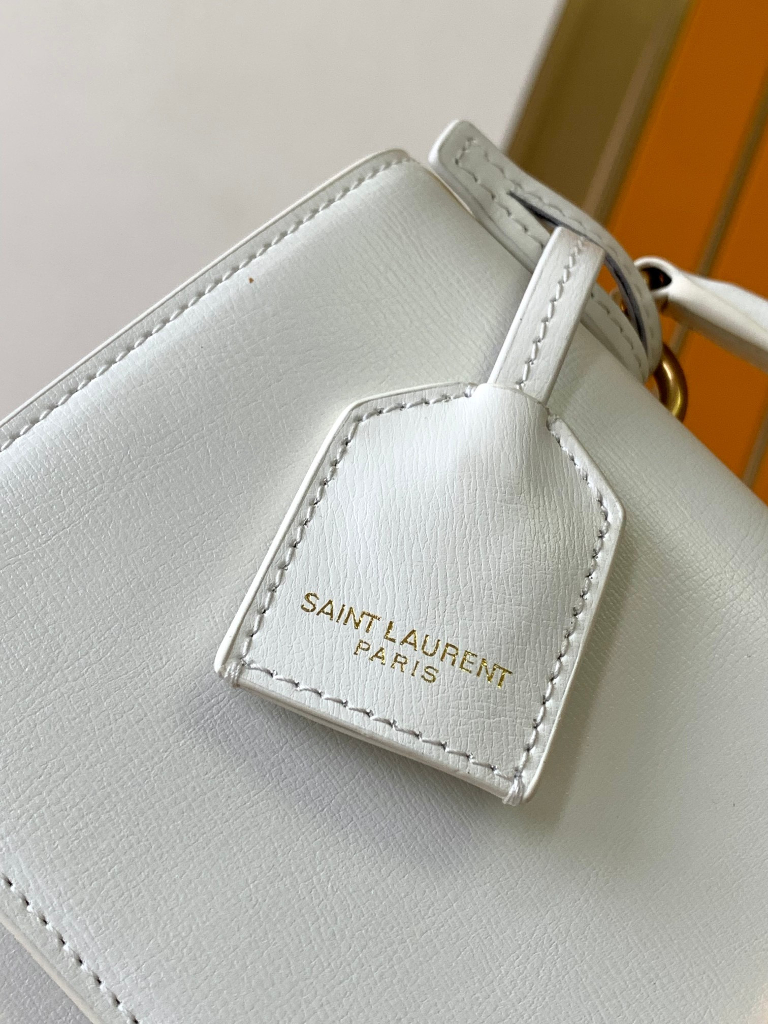 YSL SUNSET LARGE IN SMOOTH LEATHER WHITE 10.6 X 7 X 3.1 INCHES - Image 6