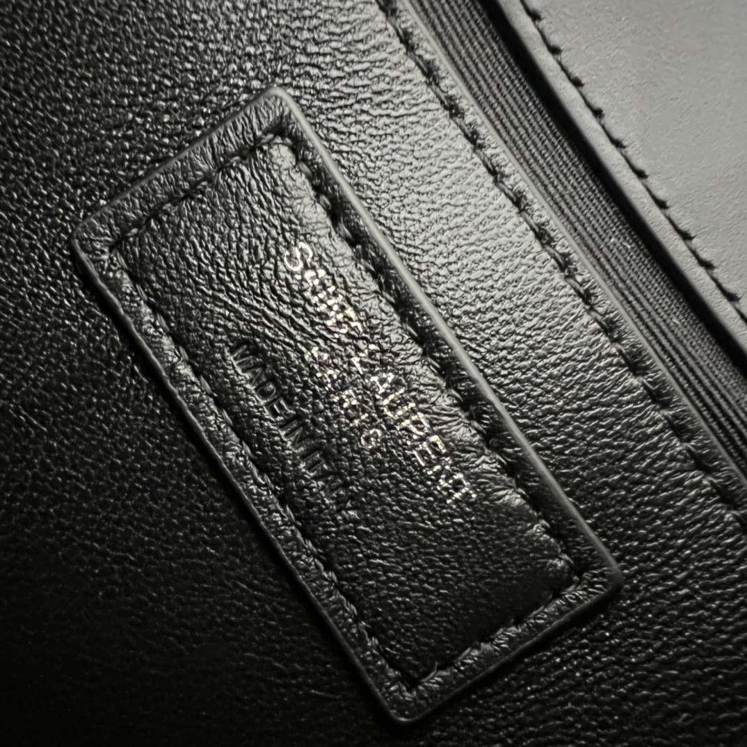 YSL KATE MEDIUM IN SMOOTH LEATHER BLACK SILVER 9.4 X 5.7 X 2.1 INCHES - Image 10