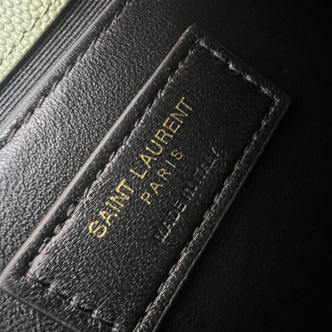 YSL KATE MEDIUM IN GRAIN DE POUDRE EMBOSSED LEATHER GREEN 9.4 X 5.7 X 2.1 INCHES - Image 10
