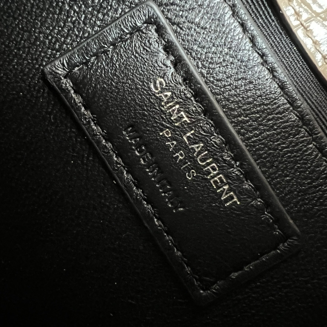 YSL KATE MEDIUM TASSEL IN CROCODILE-EMBOSSED LEATHER BEIGE 9.4 X 5.7 X 2.1 INCHES - Image 10