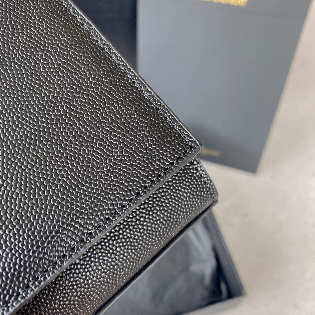 YSL KATE SMALL IN GRAIN DE POUDRE EMBOSSED LEATHER NAVY 7.8 X 4.9 X 1.9 INCHES - Image 9